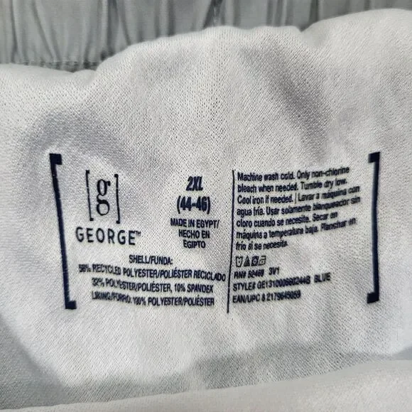 George At The Knee Men's 2XL Blue Board Swim Trunks Shorts UPF 50+ Stretch‎ - Picture 2 of 11